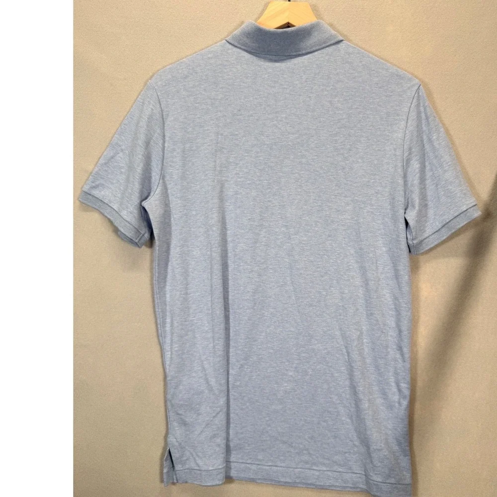 Polo Ralph Lauren Mens Light Blue Heathered Classic Fit Short Sleeve Polo